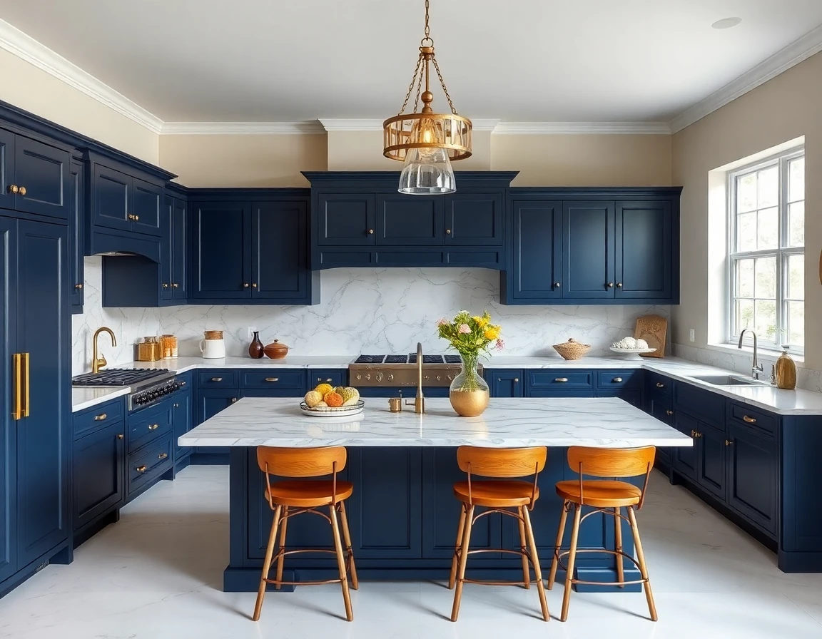 Navy shaker kitchen